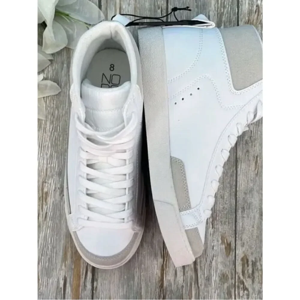 Women’s Casual Sporty High Top Sneakers Shoes White Size 8